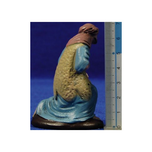 Pastor anciano adorando 7 cm barro pintado Figuralia