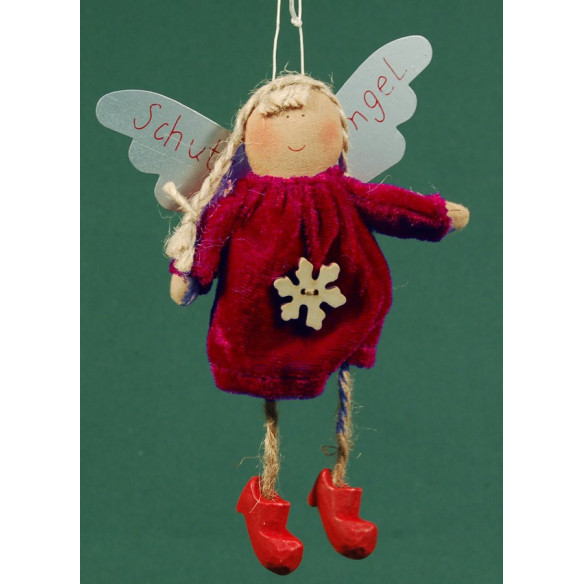 Red dressed angel with star 18 cm clothes Baden