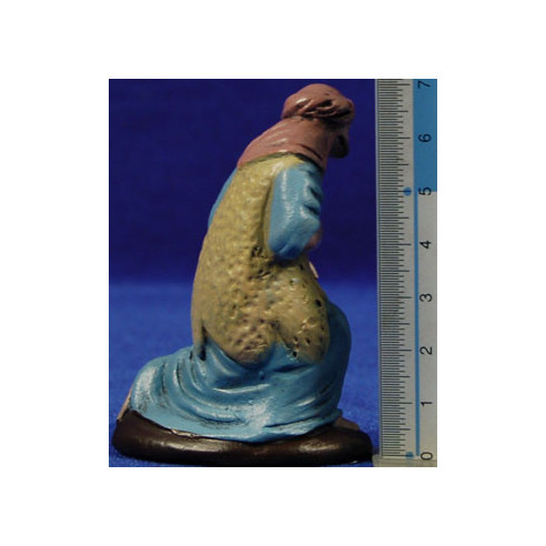 Pastor anciano adorando 7 cm barro pintado Figuralia