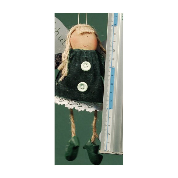 Green dressed angel with buttons 18 cm clothes Baden