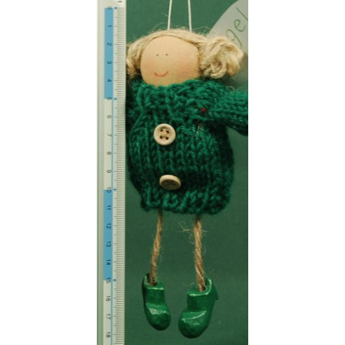 Angelo verde scuro apesso con botone 18 cm lana Baden