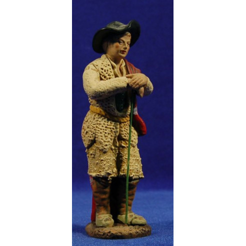 Shepherd with stick Salzillo style 16 cm clay painted Cuenca