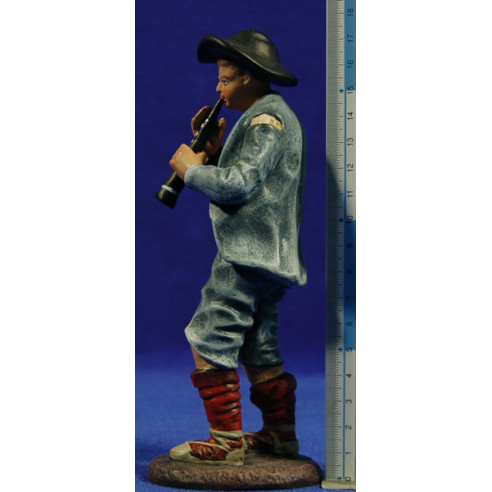 Pastor con clarinete estilo Salzillo 16 cm barro pintado Cuenca