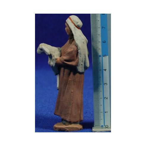 bambina con pecora 12 cm pasta ceramica Hermanos Cerrada