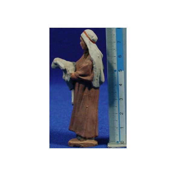 bambina con pecora 12 cm pasta ceramica Hermanos Cerrada
