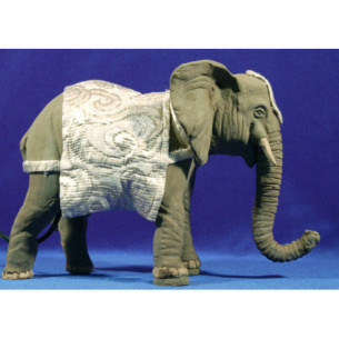 Elephant moving  movement 14 cm clay painted