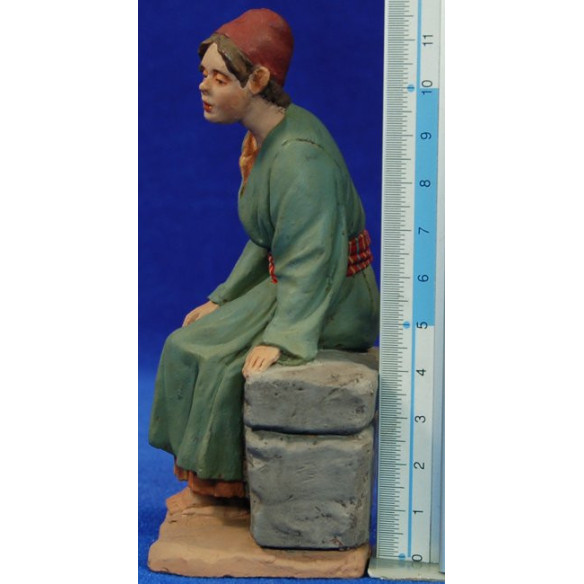 Bambino seduto 20 cm pasta ceramica Hermanos Cerrada