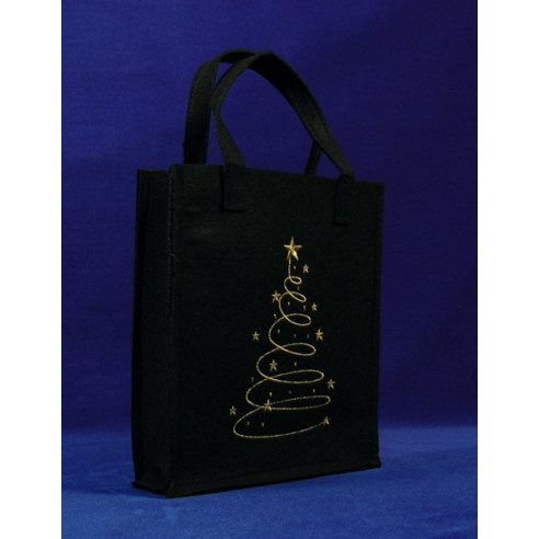 Bolsa regalo negra 25x22x6 cm fieltro