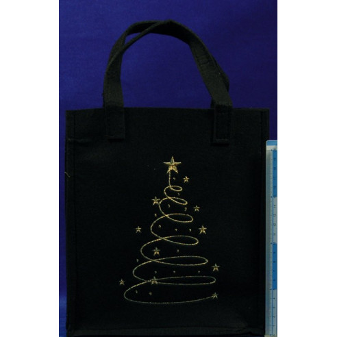 Bolsa regalo negra 25x22x6 cm fieltro