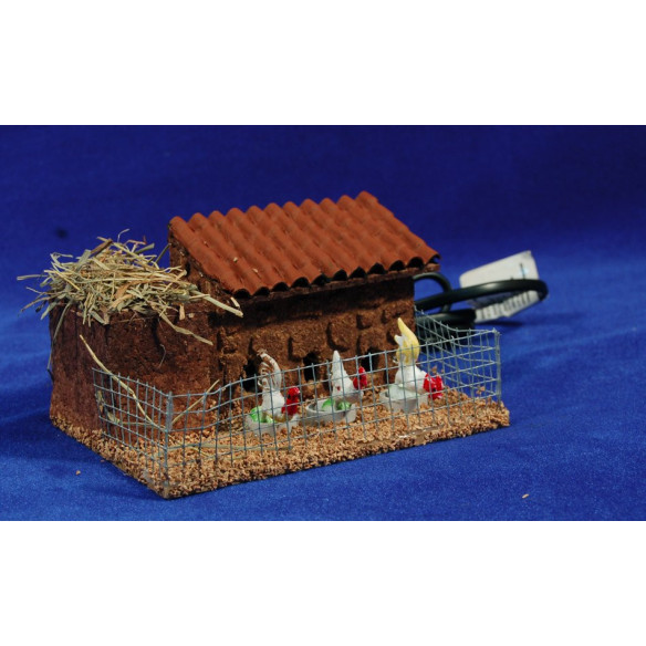Barnyard rooster movement 10-12 cm plastic and clothes