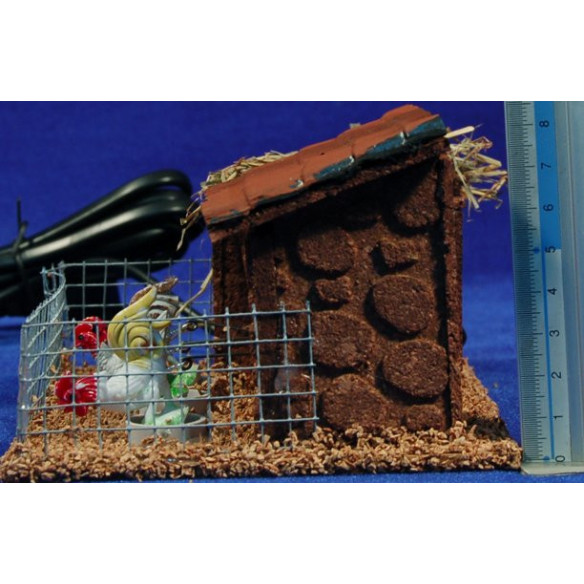 Barnyard rooster movement 10-12 cm plastic and clothes