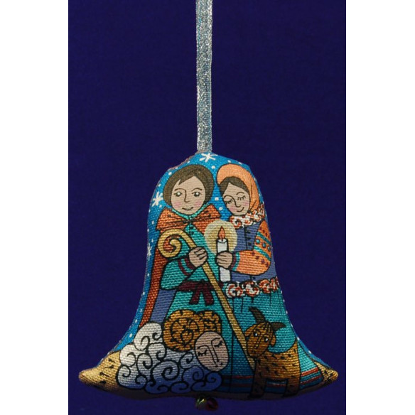 Shepherds bell form 12 cm painted cloth
