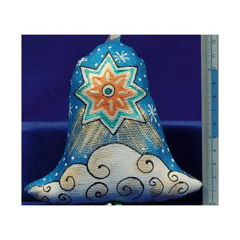 Angel con estrella forma campana 12 cm ropa pintada