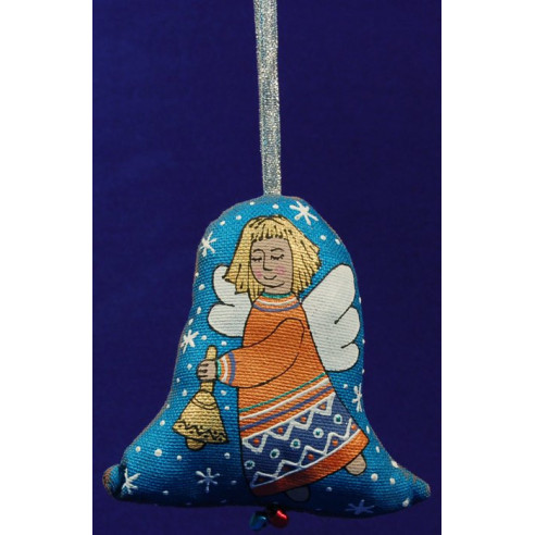 Angel con campana forma campana 12 cm ropa pintada