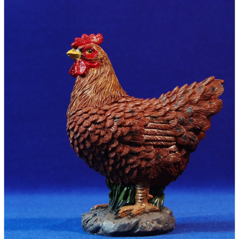 Brown chicken 60 cm resina