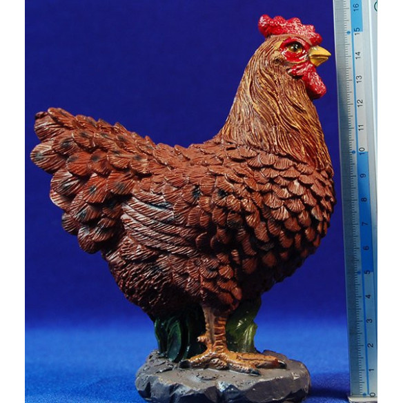 Brown chicken 60 cm resina