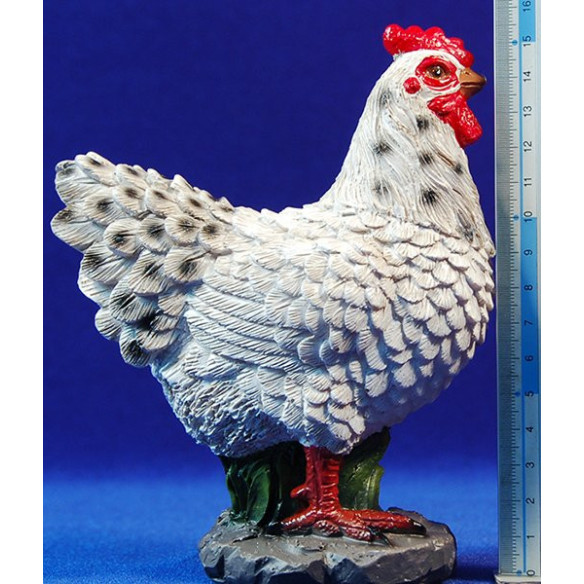 Gallina blanca 60 cm resina