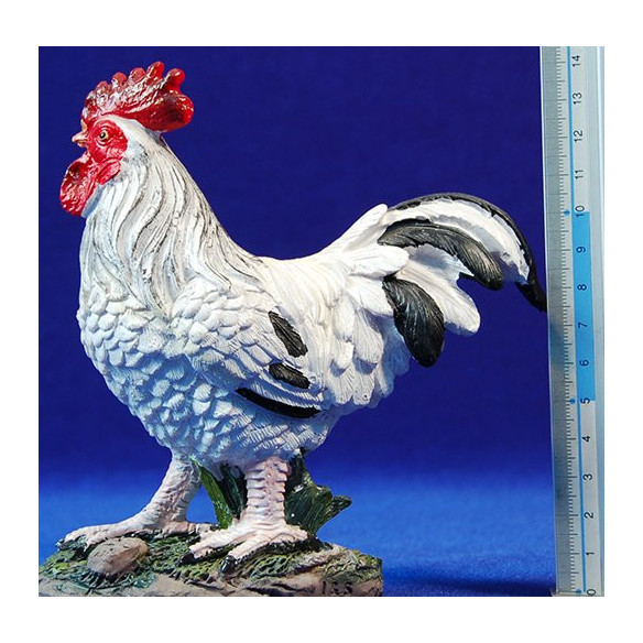 Gallo bianco 40 cm resina