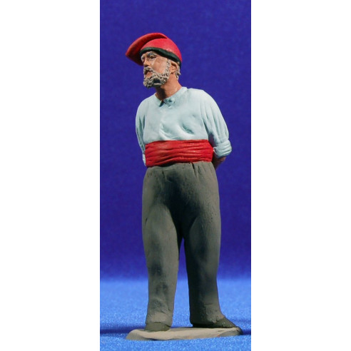 Pastor anciano catalán 12 cm barro pintado Delgado