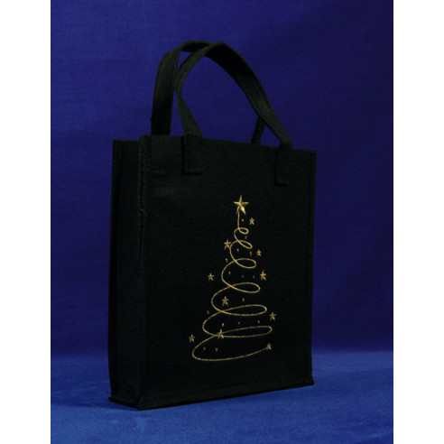 Bolsa regalo negra 25x22x6 cm fieltro