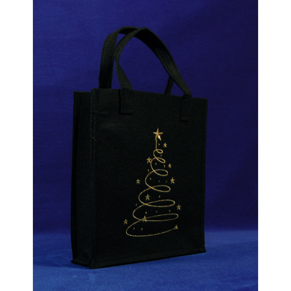 Bolsa regalo negra 25x22x6 cm fieltro