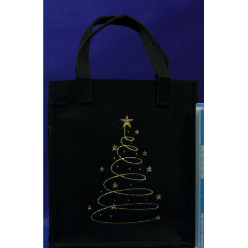 Bolsa regalo negra 25x22x6 cm fieltro
