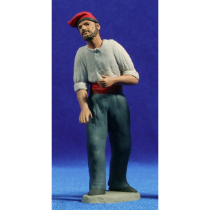 Shepherd catalan 12 cm clay painted Delgado