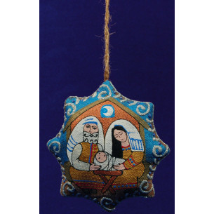 Nacimiento forma octogonal 13 cm ropa pintada