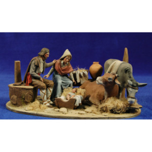 Nativity catalan M6 10 cm clay painted De Francesco