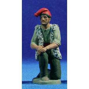 Pastor català adorant amb samarra 12 cm fang pintat Delgado