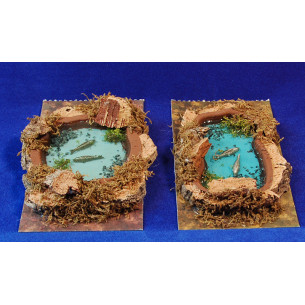 Lago con peces 13x15-17 cm corcho y plastico