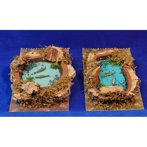 Lago con peces 13x15-17 cm corcho y plastico