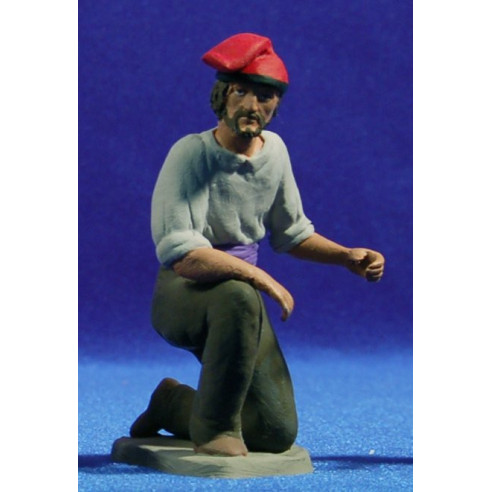 Shepherd catalan babr and barretina 12 cm clay painted Delgado