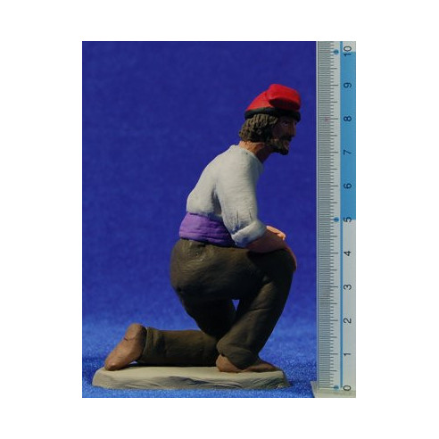 Shepherd catalan babr and barretina 12 cm clay painted Delgado