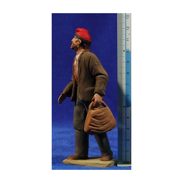 Pastor catalán con traje 12 cm barro pintado Delgado