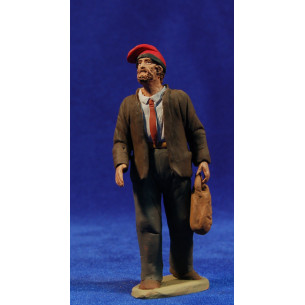 Pastor catalán con traje 12 cm barro pintado Delgado