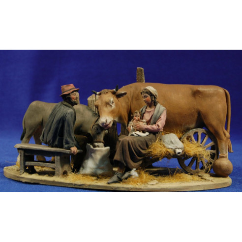 Nacimiento popular modelo 2 10 cm barro pintado De Francesco