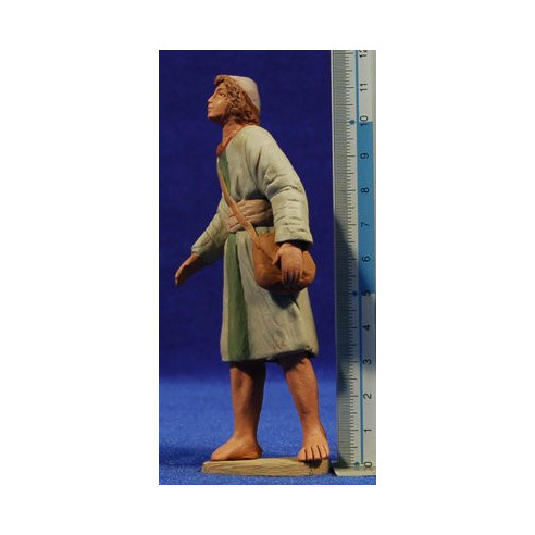 Young shepherd hebrew 12 cm clay painted Delgado