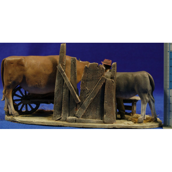 Nativity popular model 2 10 cm clay painted De Francesco