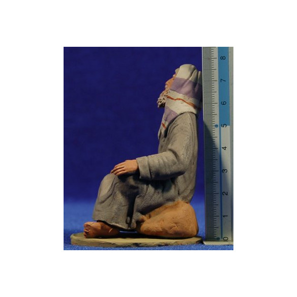 Pastor hebreo sentado 12 cm barro pintado Delgado
