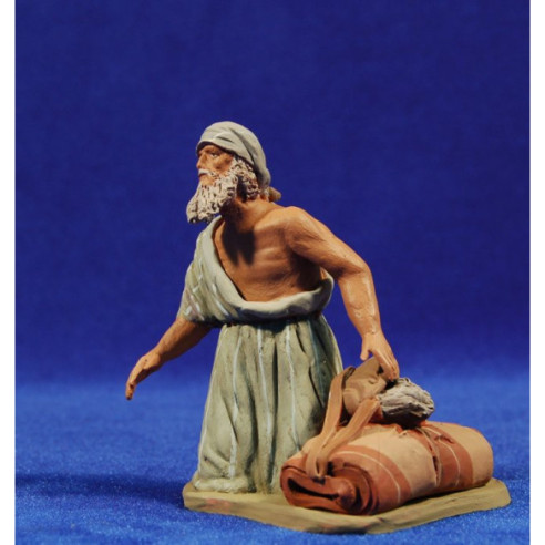 Shepherd hebrew addoring 12 cm clay painted Delgado