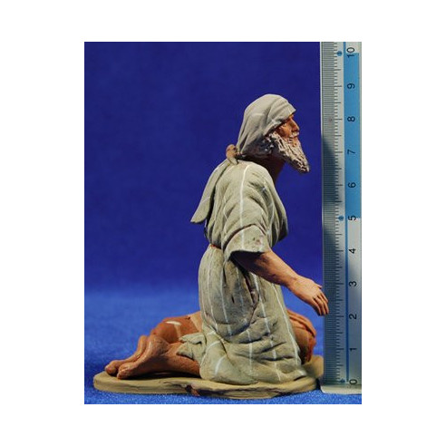 Shepherd hebrew addoring 12 cm clay painted Delgado