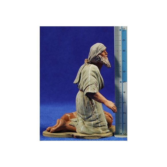 Shepherd hebrew addoring 12 cm clay painted Delgado