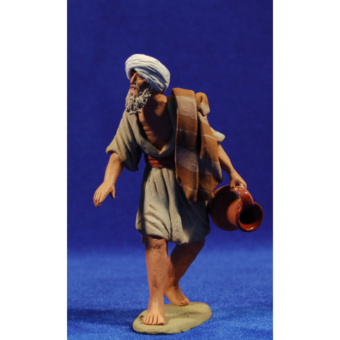 Pastor hebreo con jarra 12 cm barro pintado Delgado