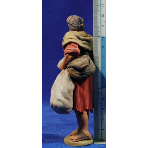 Pastor hebreo con saco 12 cm barro pintado Delgado