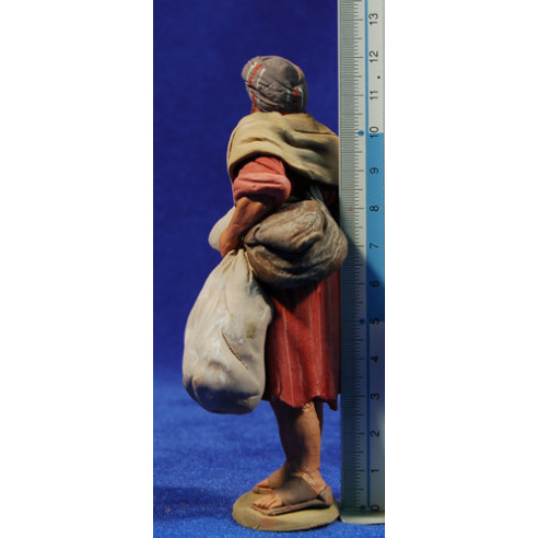 Pastor hebreo con saco 12 cm barro pintado Delgado