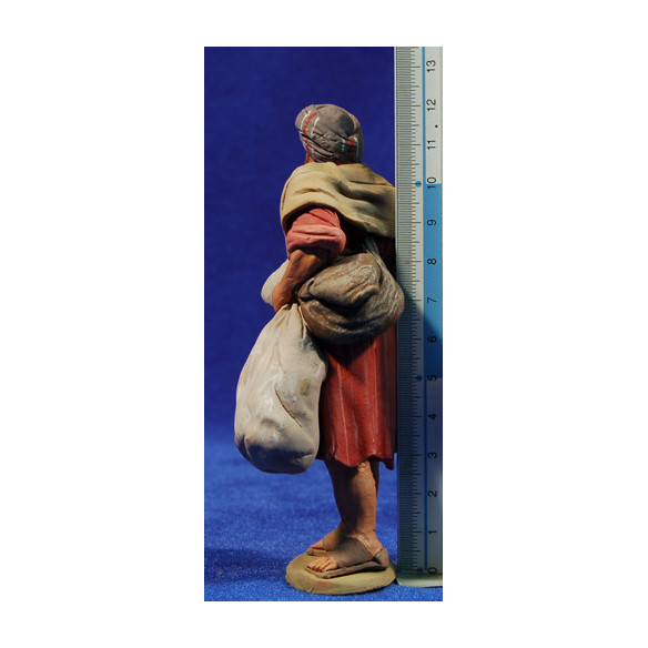 Pastor hebreo con saco 12 cm barro pintado Delgado