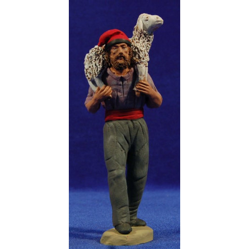Pastore catalano agnello indietro 15 cm terracotta dipinte Delgado