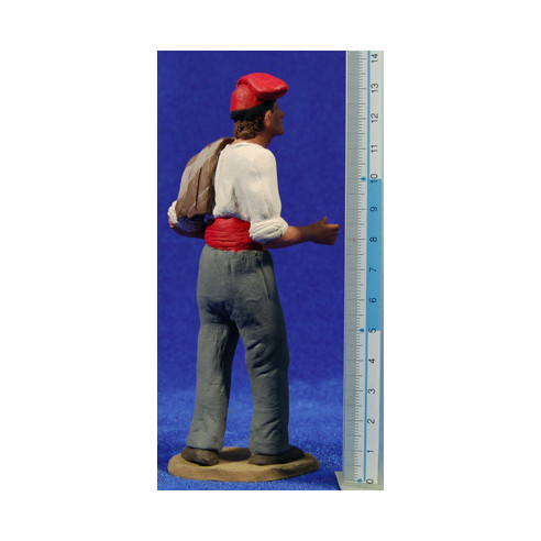 Pastor catalán con manta 15 cm barro pintado Delgado