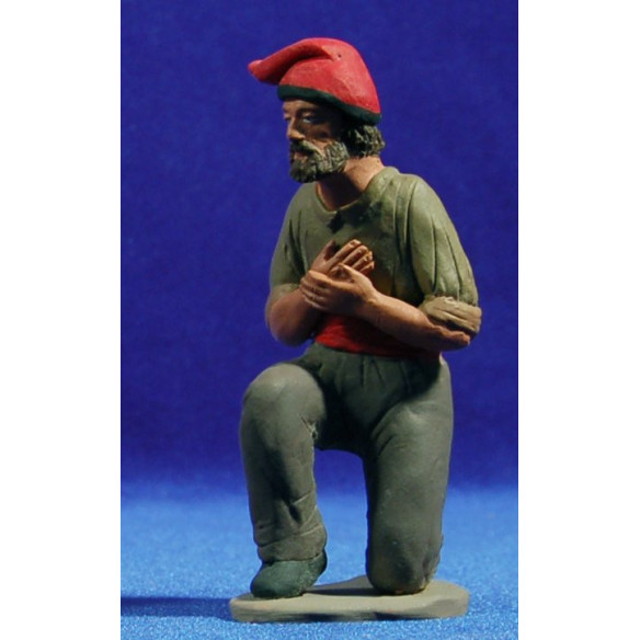 Shepherd catalan addoring 15 cm clay painted Delgado